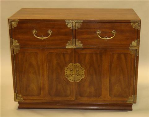 Appraisal: HENREDON CHINESE STYLE CABINET Two drawers above hinged doors opening