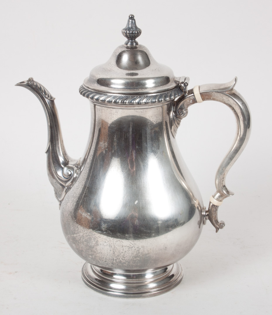 Appraisal: Gorham baluster-form sterling silver coffee pot dated in H ozt