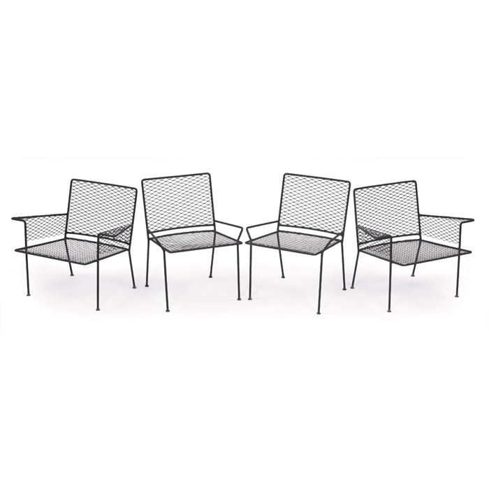 Appraisal: Van Keppel-Green Outdoor chairs four USA enameled wire frames two