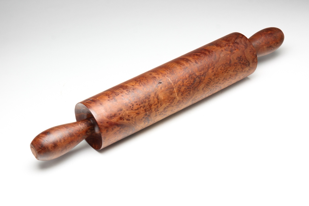 Appraisal: AMERICAN BURL ROLLING PIN Twentieth century Large pin with added