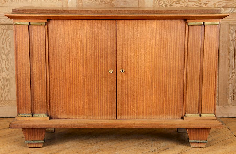 Appraisal: FRENCH MAHOGANY SIDEBOARD MANNER OF JACQUES ADNET A French mahogany