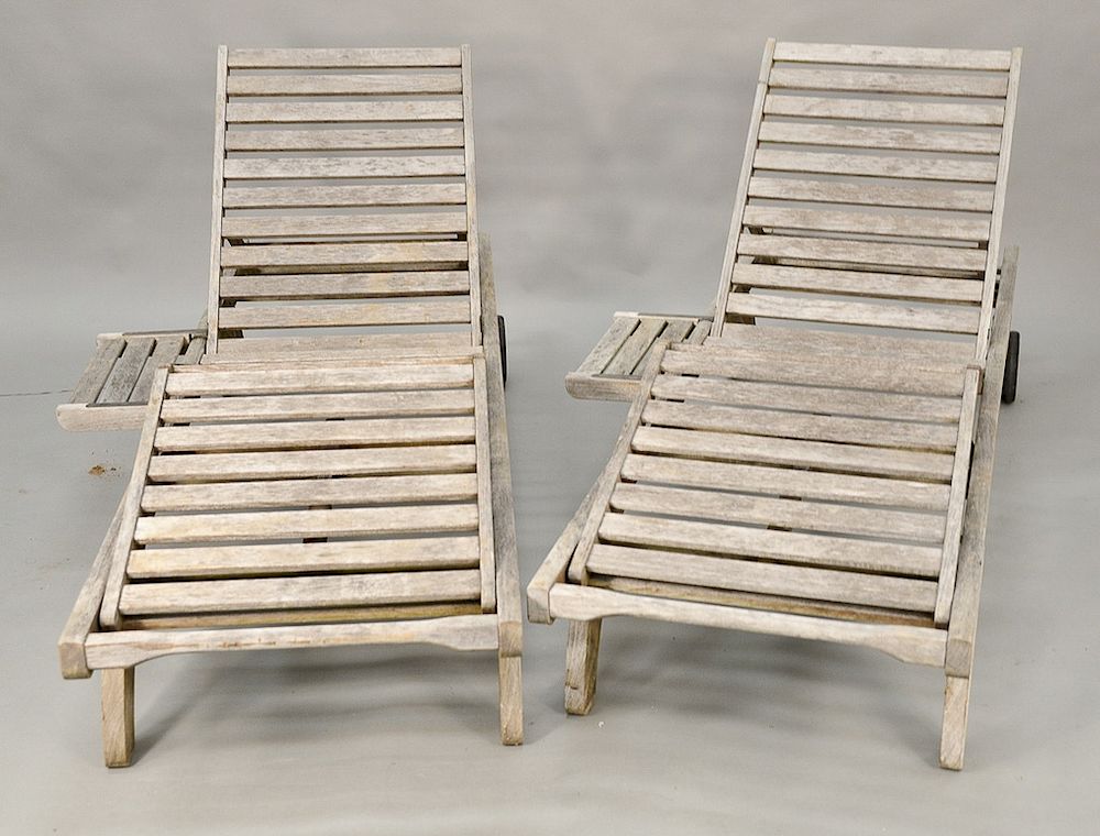 Appraisal: Three piece Barlow Tyrie teak outdoor lot to include pair