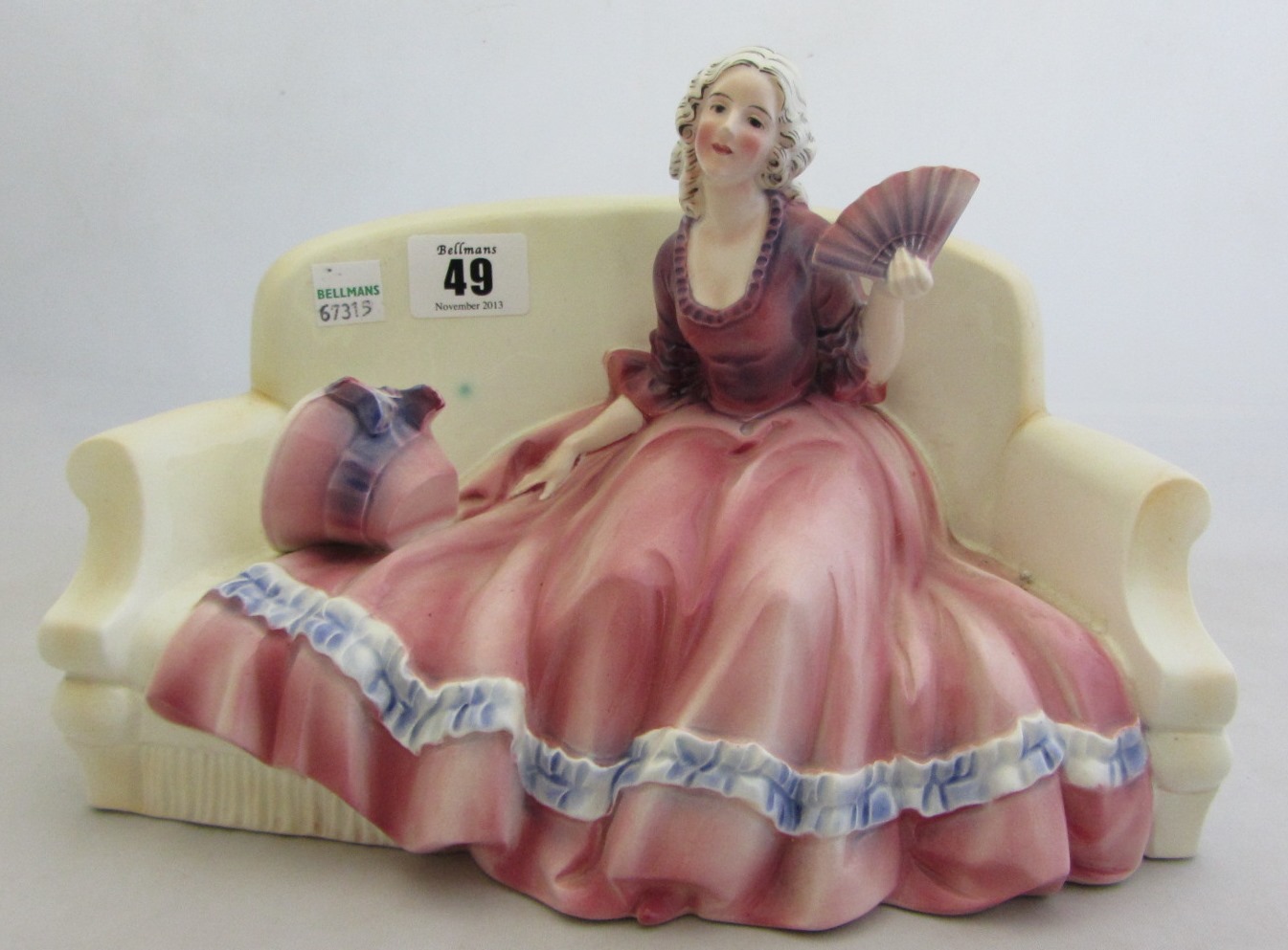 Appraisal: A Katzhutte pottery figure of a Victorian lady in a