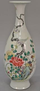 Appraisal: Chinese porcelain famille rose vase with painted wild flowers and