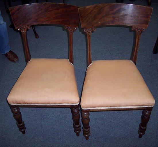 Appraisal: A pair of Regency mahogany dining chairs the bar backs