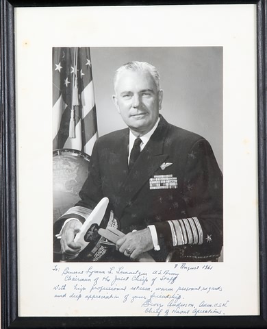 Appraisal: Signed photograph of Anderson in uniform with inscription below August