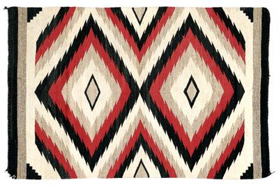 Appraisal: Navajo rug eye-dazzler type with conforming serrated diamonds ft in