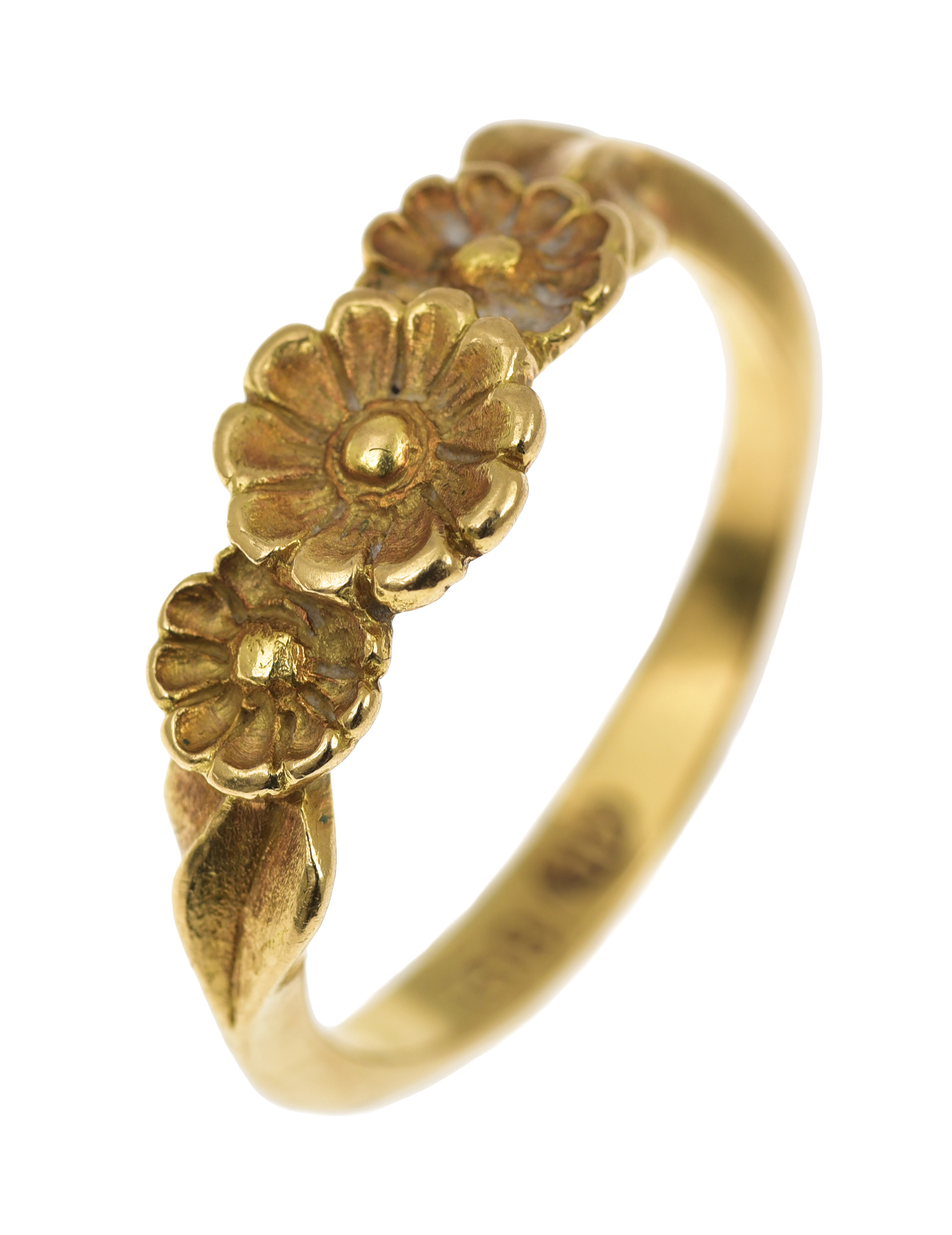 Appraisal: AN AUSTRALIAN GOLD RING BY TONY KEAN Handcrafted depicting three