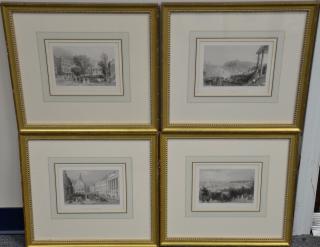 Appraisal: Set of ten black and white engravings framed and matted