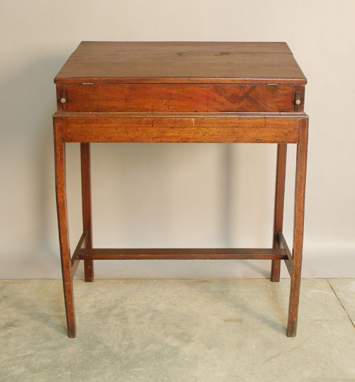 Appraisal: Mahogany desk on frame early th c h l