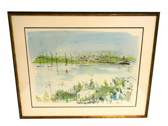 Appraisal: Alfred Birdsey Bermudan - watercolor on paper depicting light blue