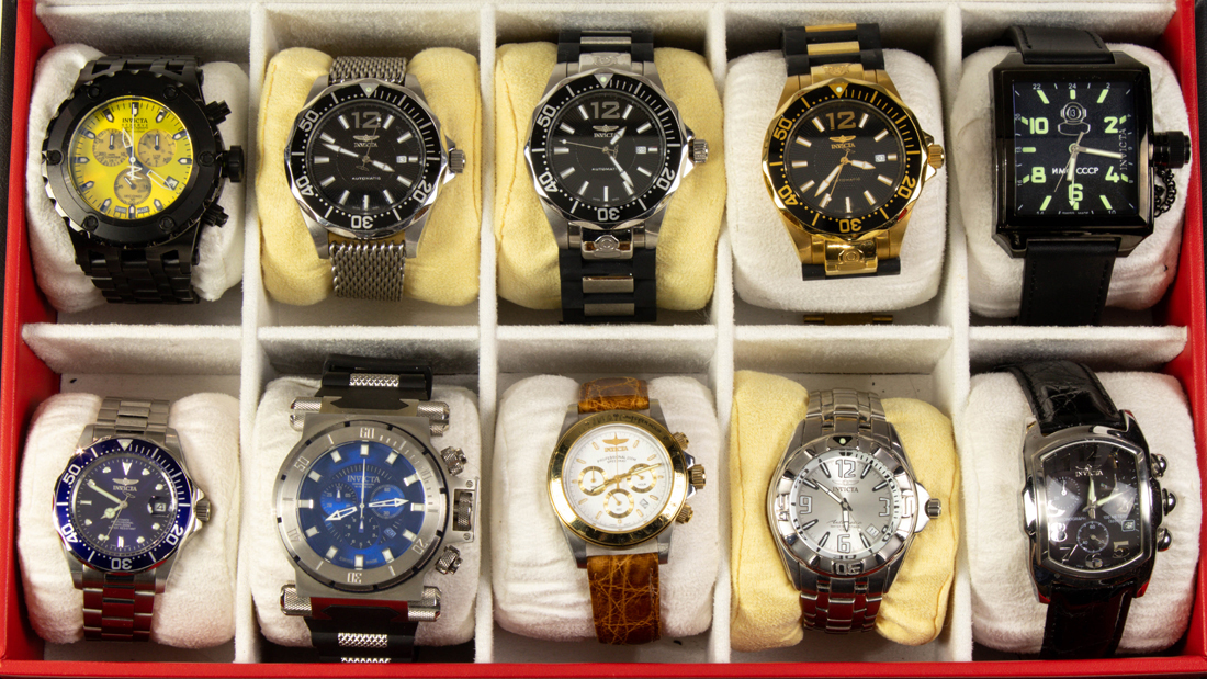 Appraisal: COLLECTION OF INVICTA WATCHES Collection of Invicta watches each with