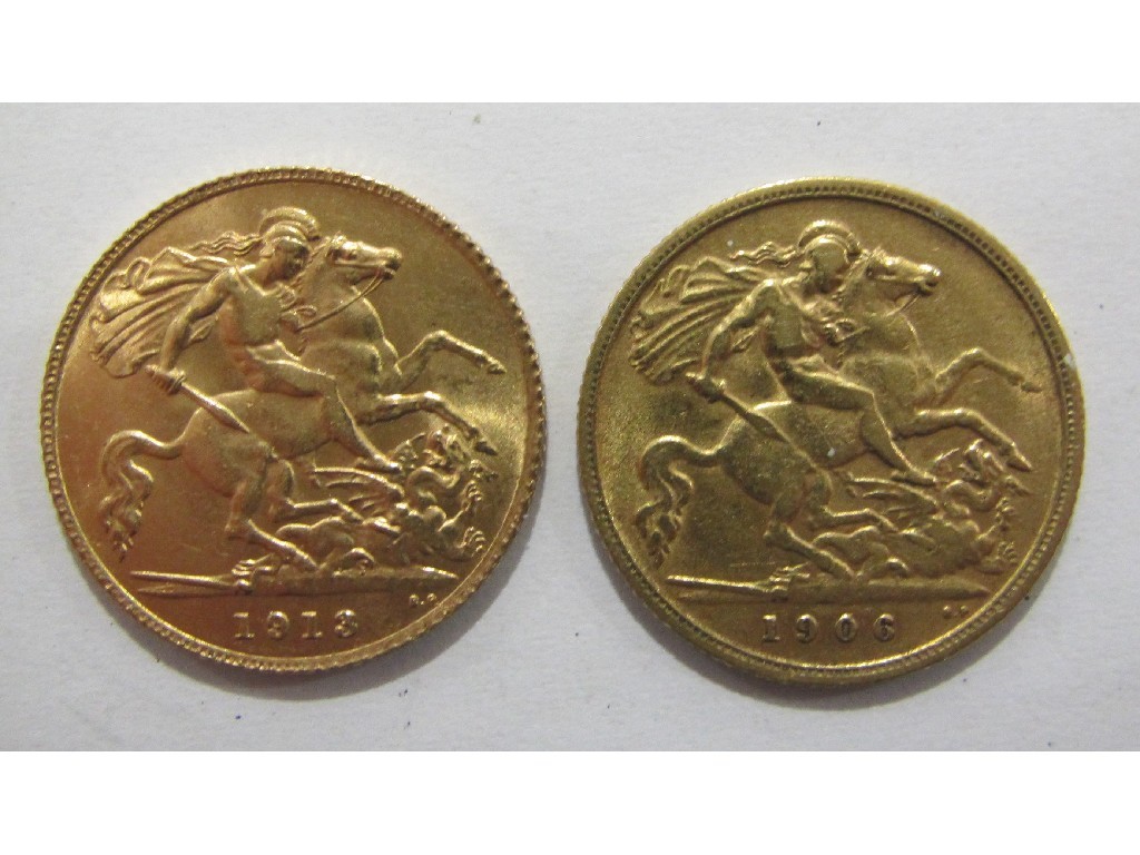 Appraisal: Two half sovereigns Edward VII George V