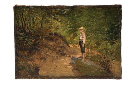 Appraisal: BOY IN THE WOODS BY THOMAS CORWIN LINDSAY CINCINNATI OHIO