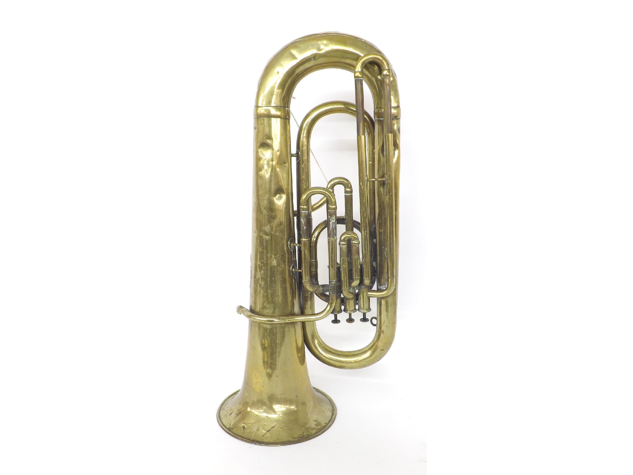 Appraisal: Late th century brass three valve Eb bass bombardon probably