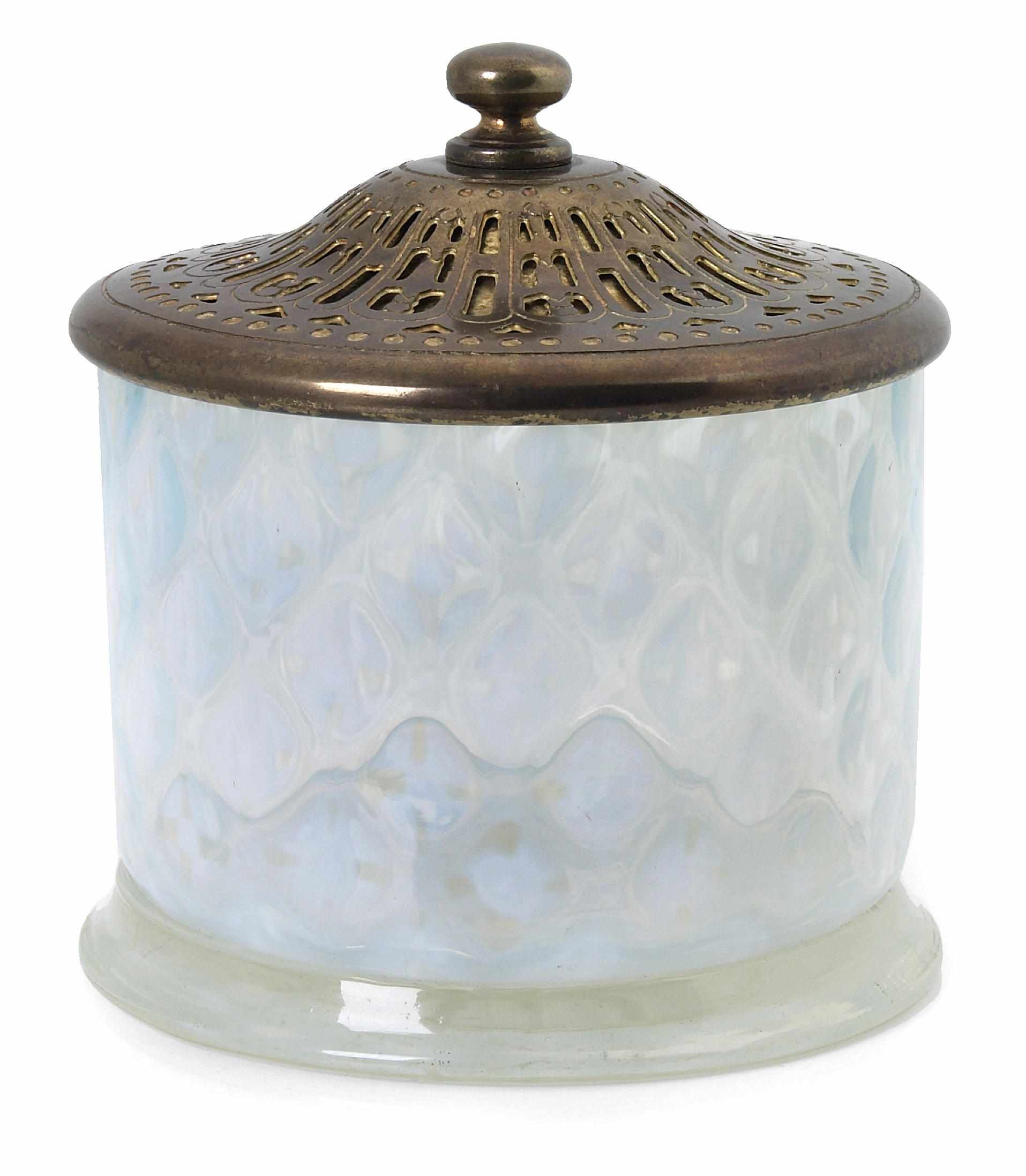 Appraisal: A Tiffany Studios Favrile glass and gilt bronze candy jar