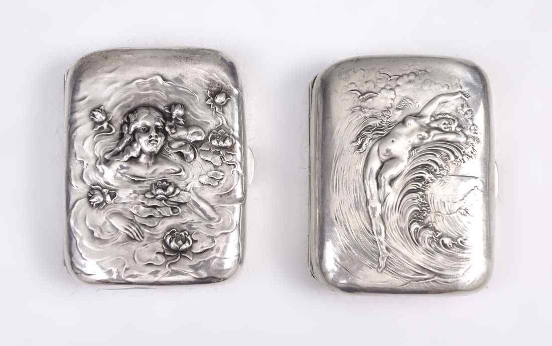 Appraisal: UNGER BROTHERS ART NOUVEAU CIGARETTE CASES pieces total to include