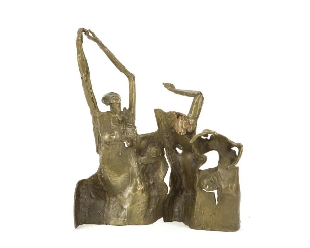 Appraisal: Mildred Kouzel - California Abstract figures Bronze Signed M Kouzel