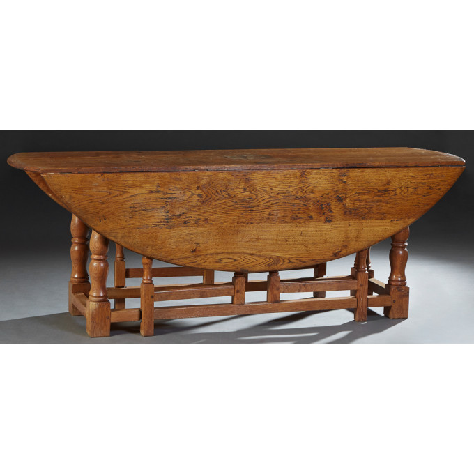 Appraisal: English Carved Oak Wake Table early th c the two