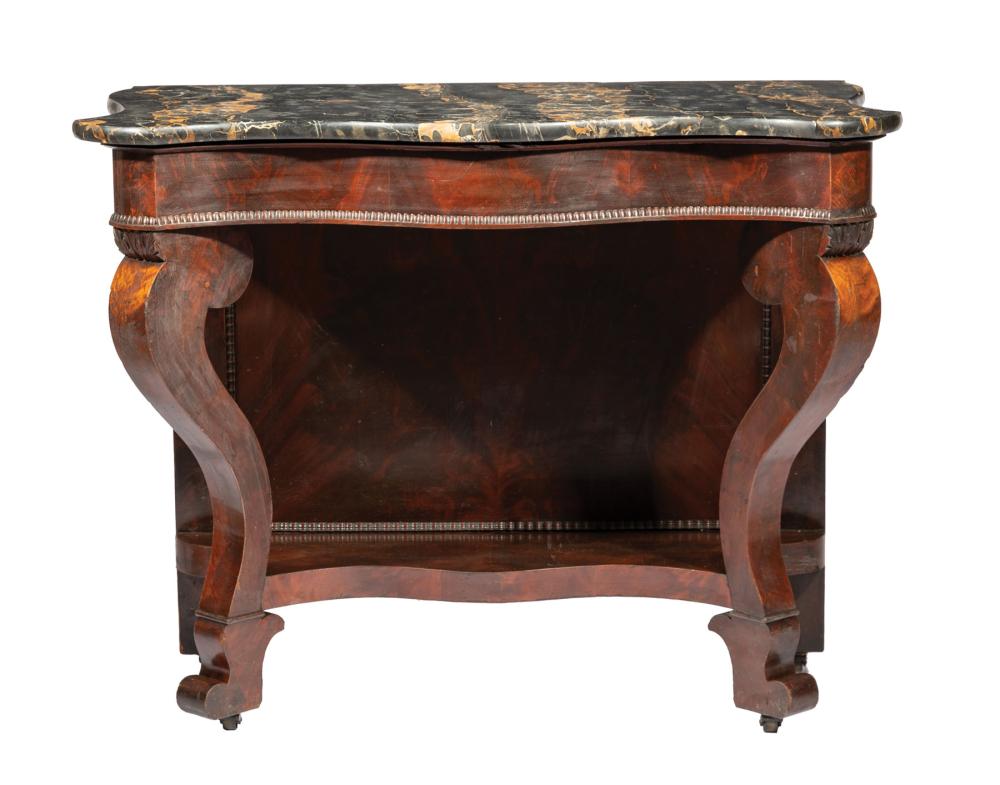 Appraisal: American Late Classical Carved Mahogany Pier Table c stamped J