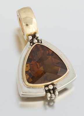 Appraisal: A Michael Dawkins Citrine Pendant Sterling silver pendant with beaded