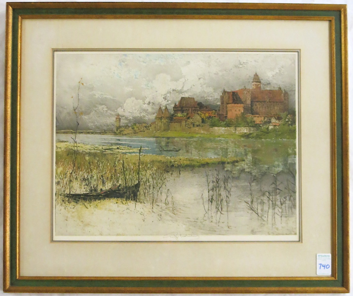 Appraisal: LUIGI KASIMIR ETCHING AND AQUATINT Austria - Marienburg Castle Germany