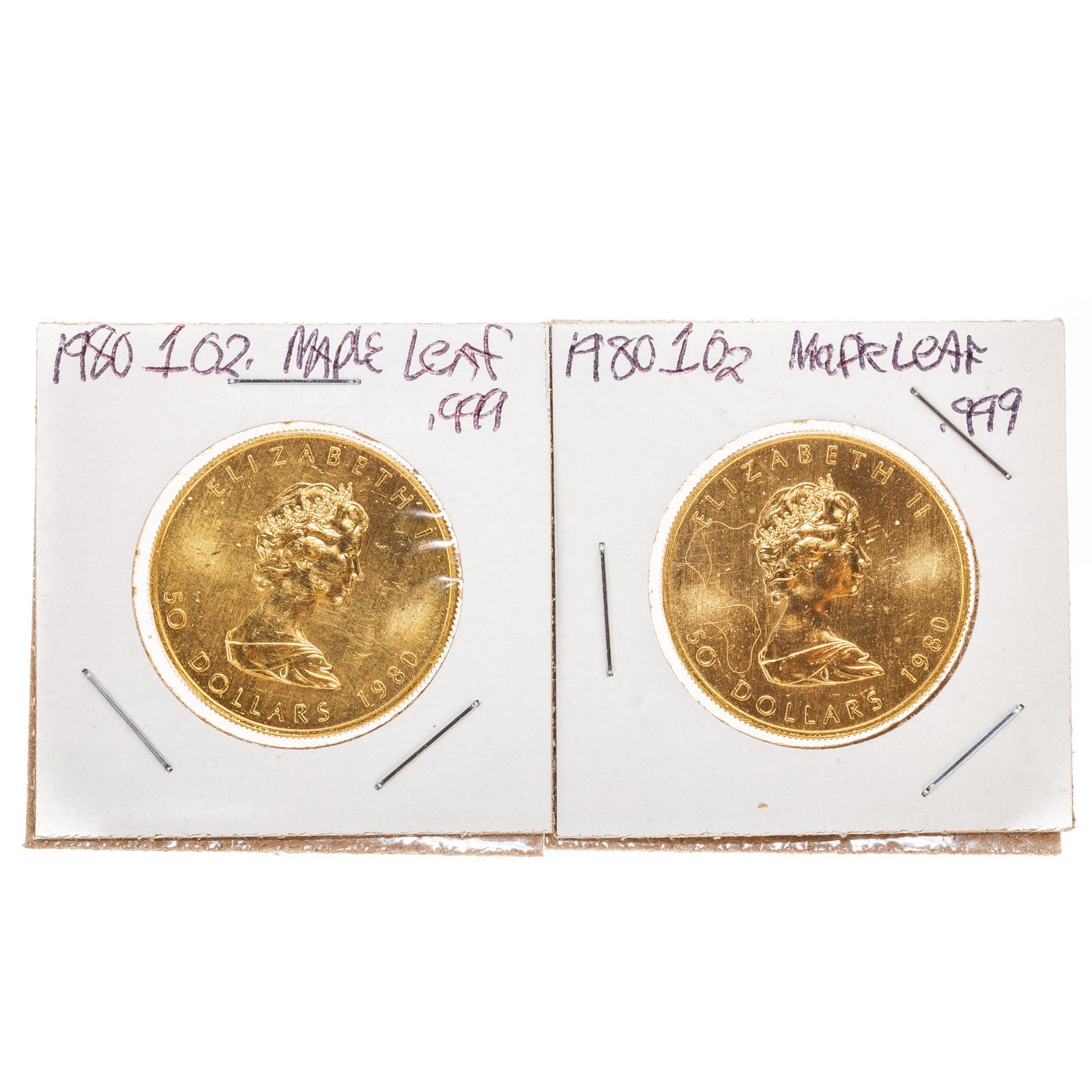 Appraisal: TWO OZ CANADIAN GOLD MAPLE LEAF BU