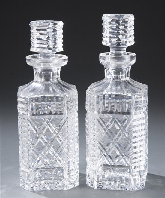 Appraisal: Pair of rectangular Waterford cut crystal decanters with stoppers Marked