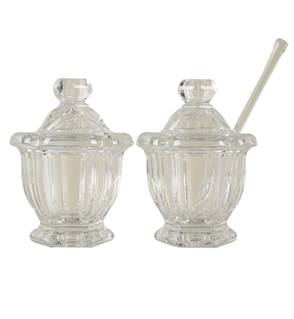 Appraisal: PAIR OF BACCARAT CRYSTAL CONDIMENT JARSeach marked together with one