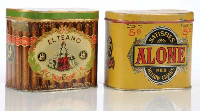 Appraisal: Lot of Round Corner Cigar Tins Description Lot includes bold