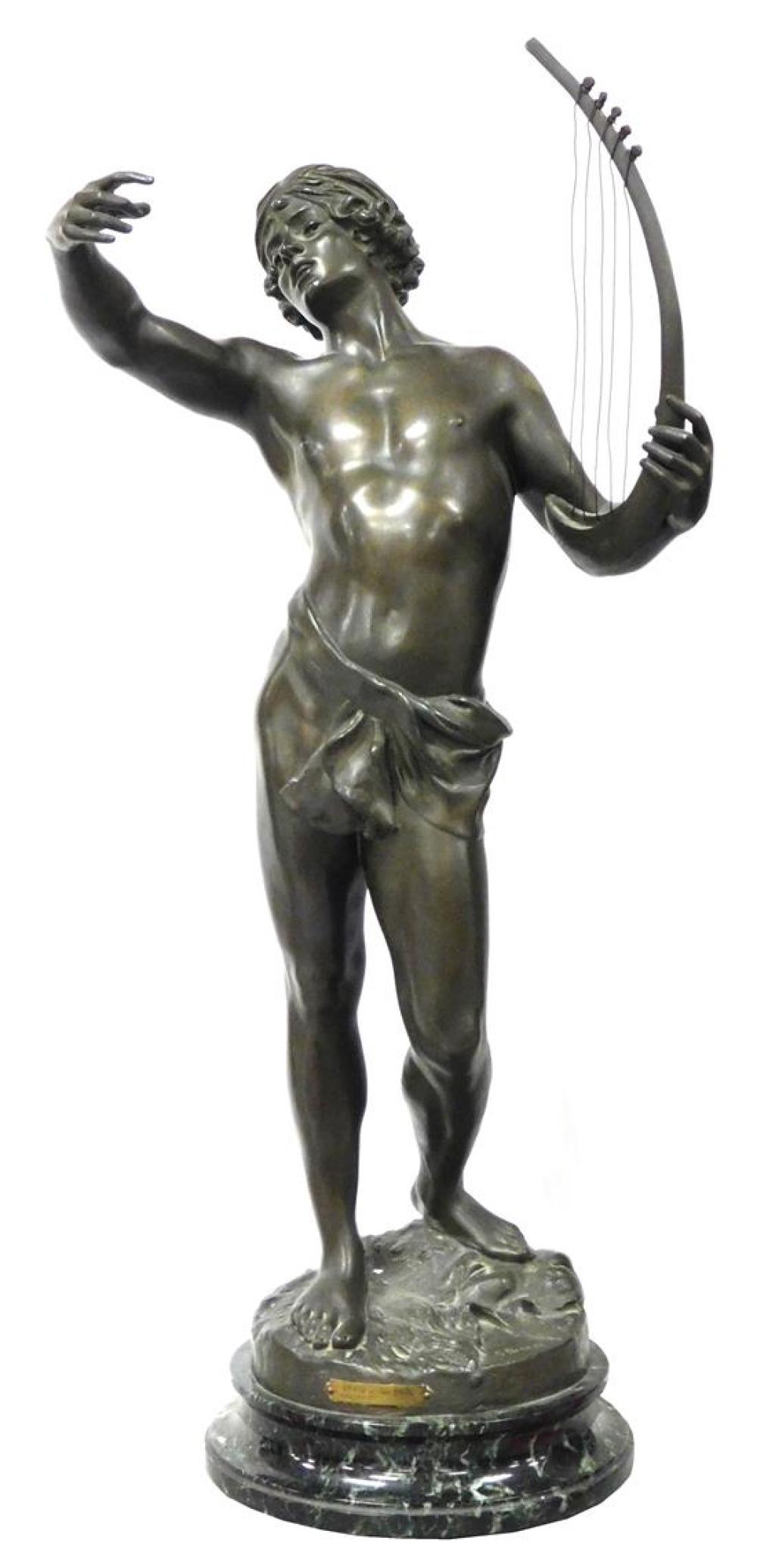 Appraisal: After Georges Bareau French - David devant Sa l bronzed