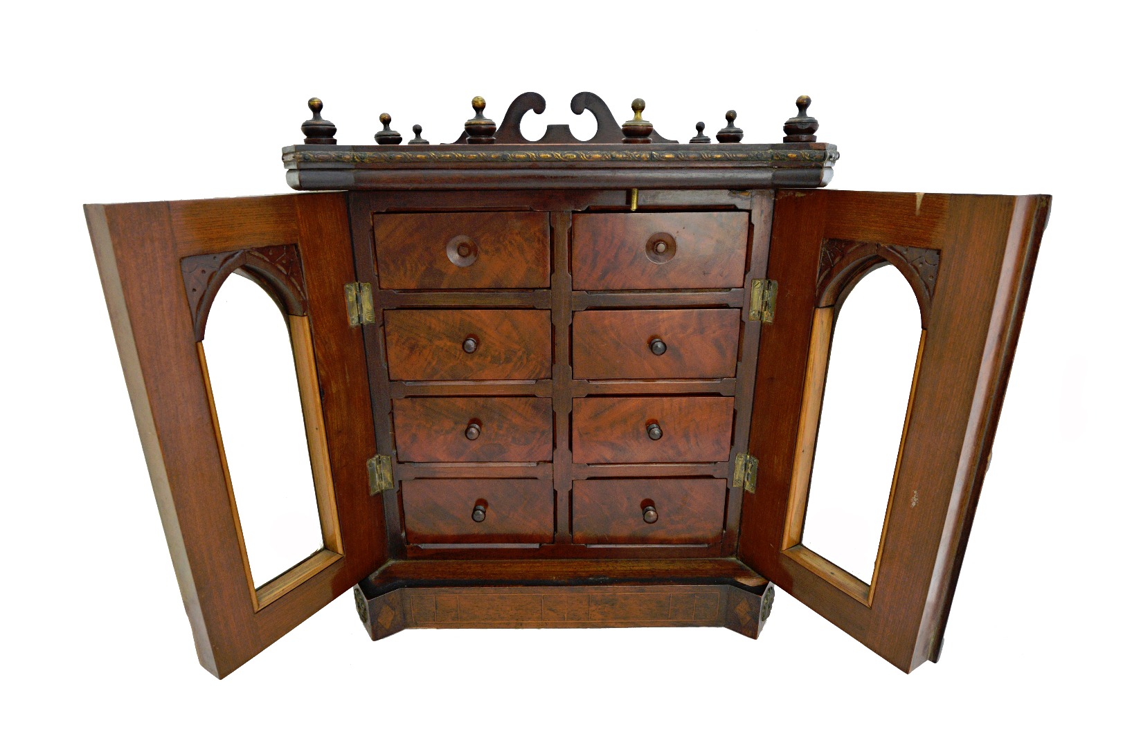 Appraisal: A late th century mahogany and rosewood table top cabinet