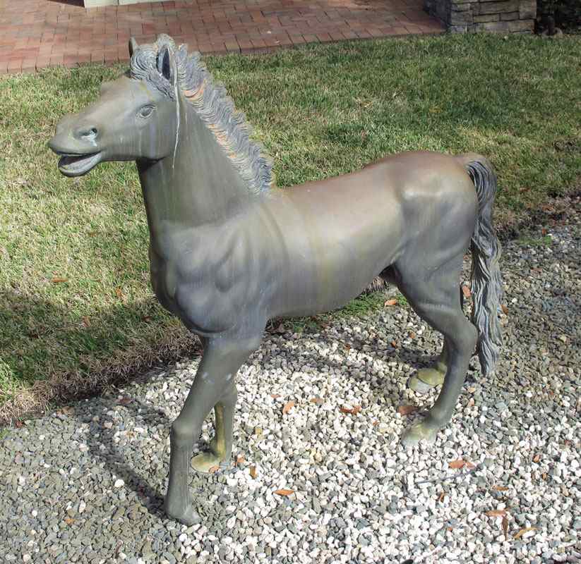 Appraisal: LARGE BRONZE HORSE Nearly life size measures approx '' h