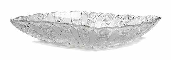 Appraisal: A Cut Glass Center Bowl of shaped rhomboid form with