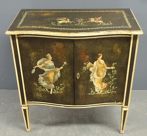 Appraisal: - Italian style cabinet with classical figure paint decoration and