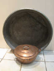 Appraisal: A hand raised hemispherical copper double layer rice cooking pot