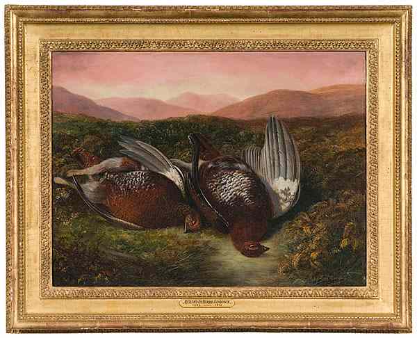 Appraisal: Richard La Barre Goodwin American - Grouse Oil on canvas