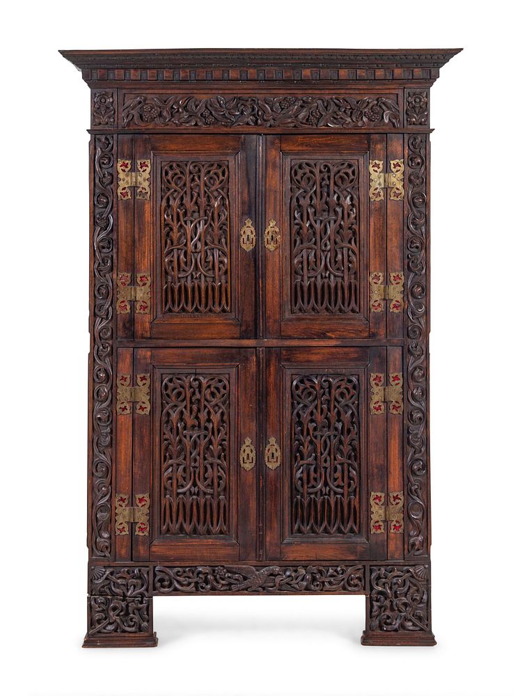 Appraisal: A French Carved Walnut Cabinet A French Carved Walnut Cabinet