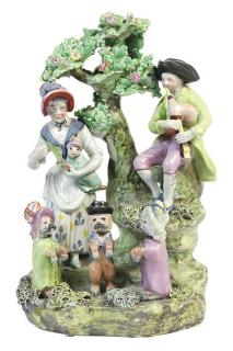 Appraisal: Staffordshire pearlware figural group Staffordshire pearlware figural group circa of