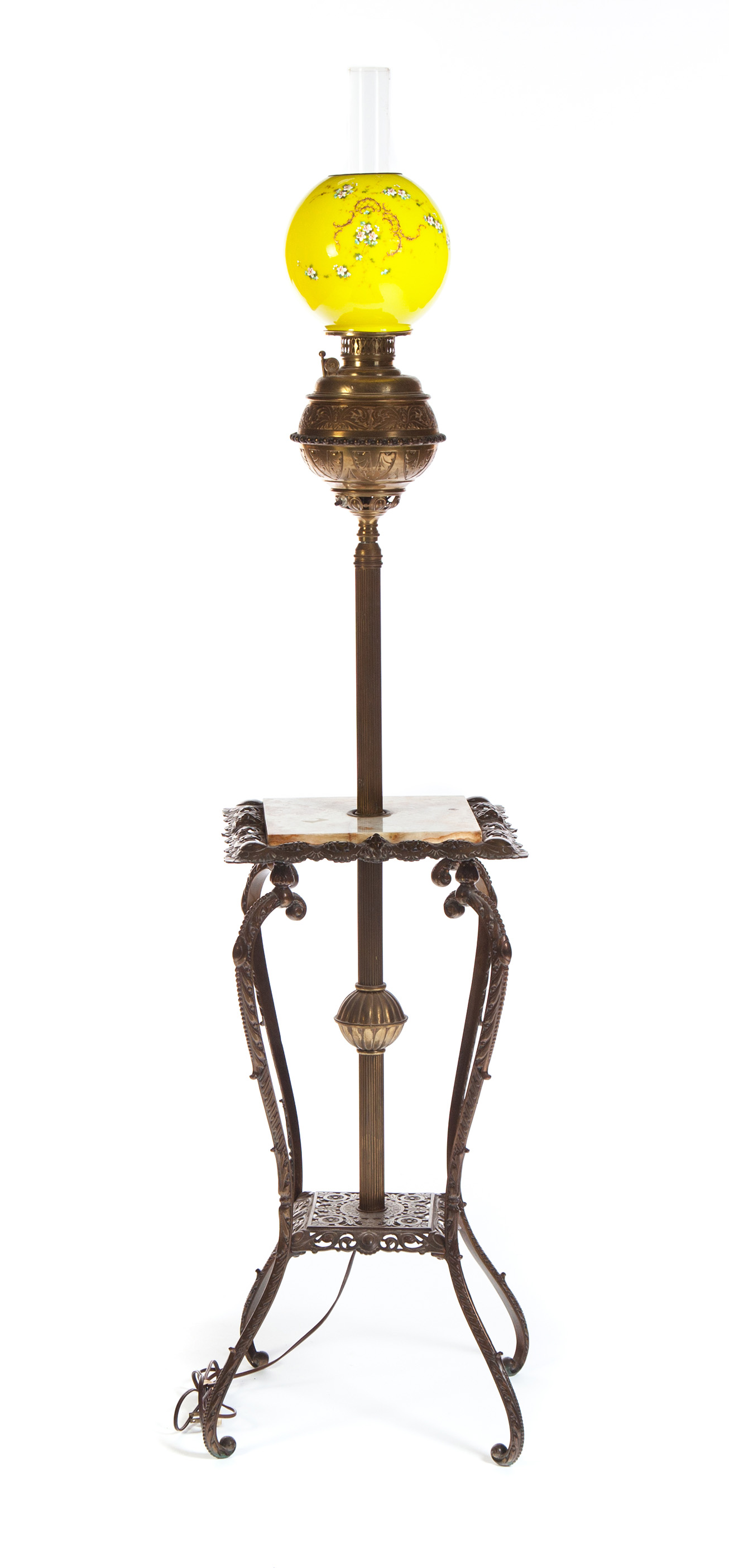 Appraisal: VICTORIAN ORGAN LAMP WITH MARBLE TOP American th quarter- th