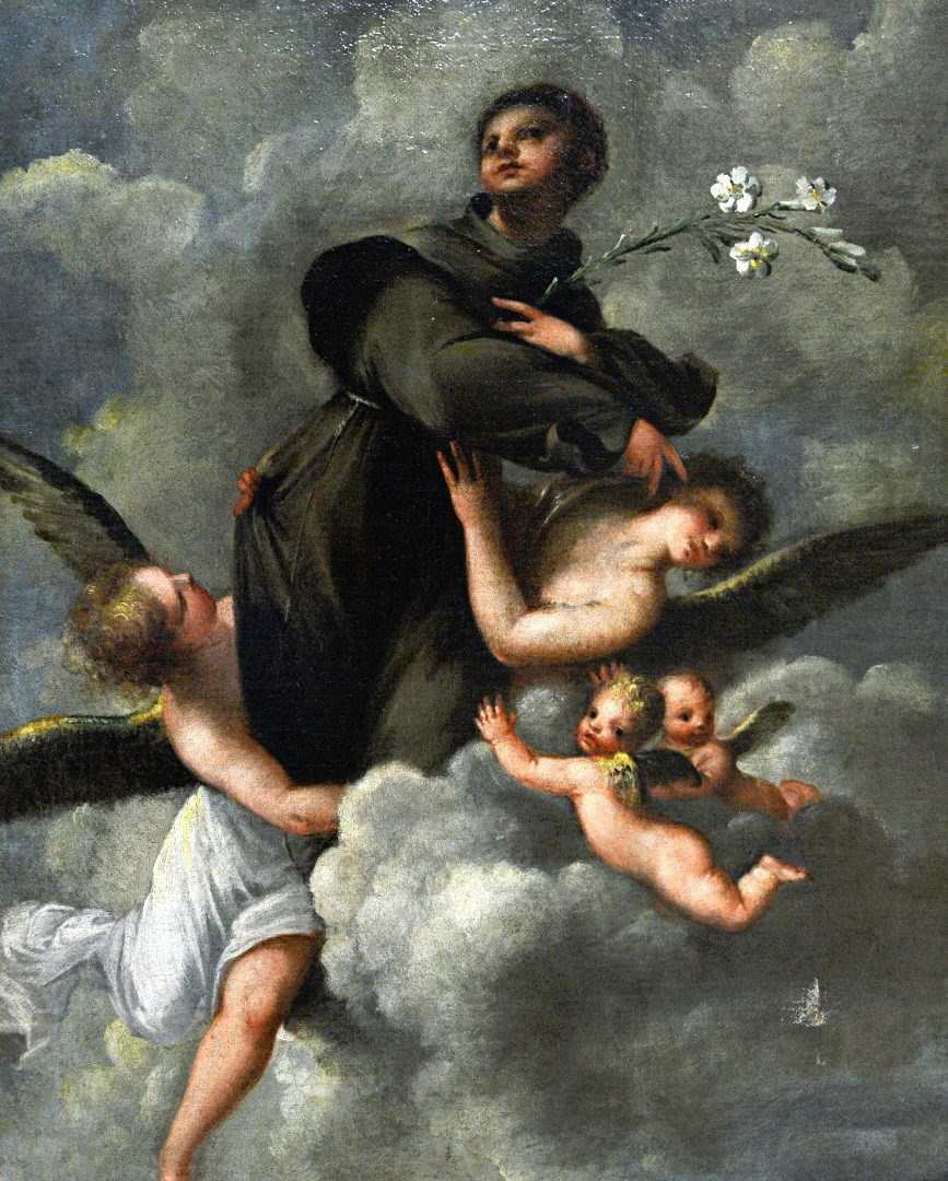 Appraisal: Attributed to Pietro Libertino Liberi - St Anthony and angels