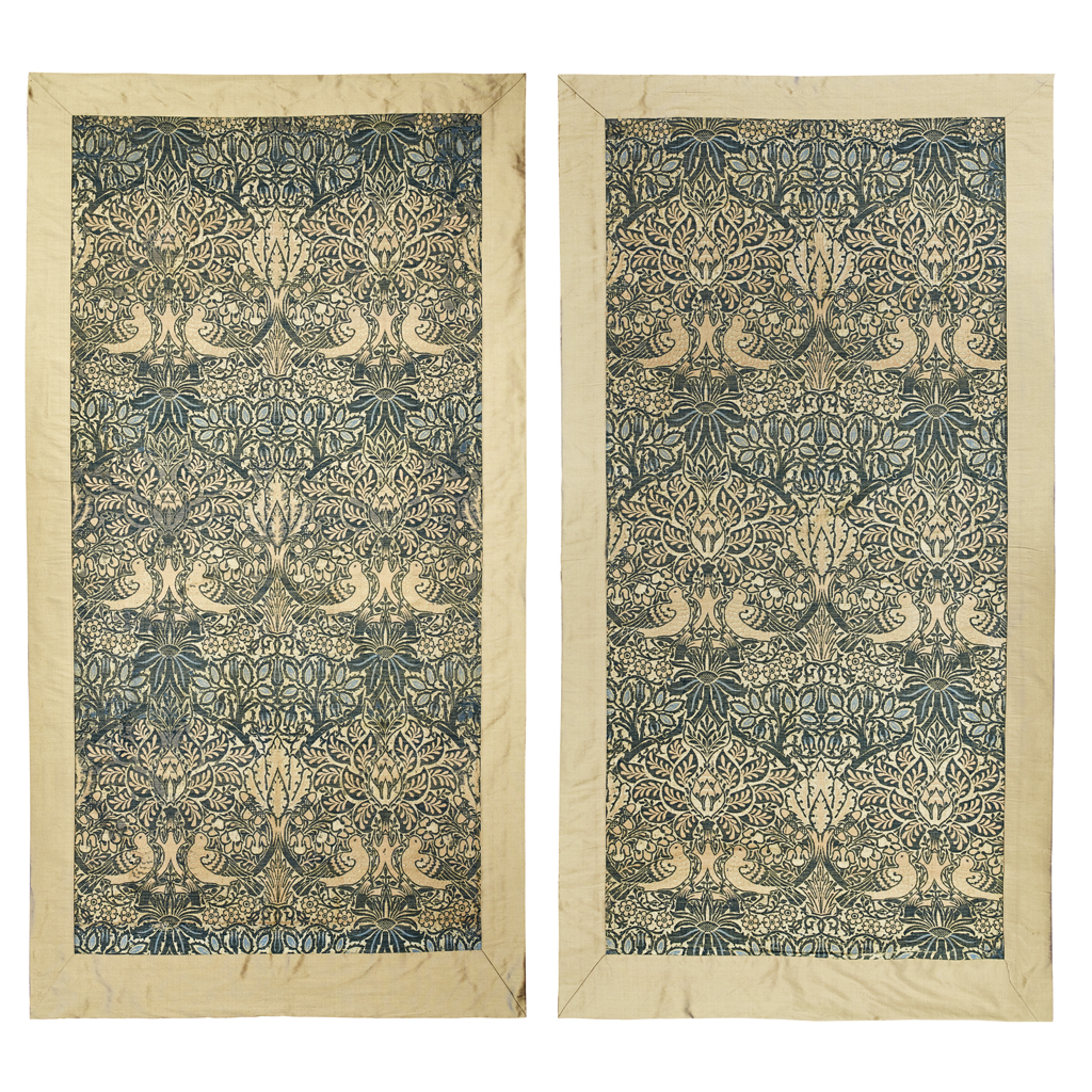 Appraisal: WILLIAM MORRIS - FOR MORRIS CO PAIR OF SILK 'DOVE