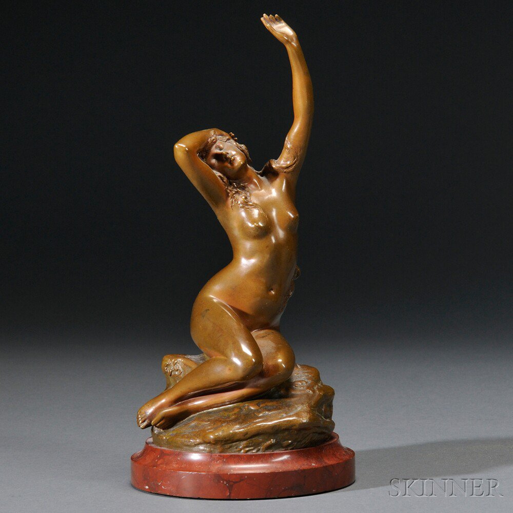 Appraisal: After Franz Seifert Austrian - Bronze of a Seated Nude