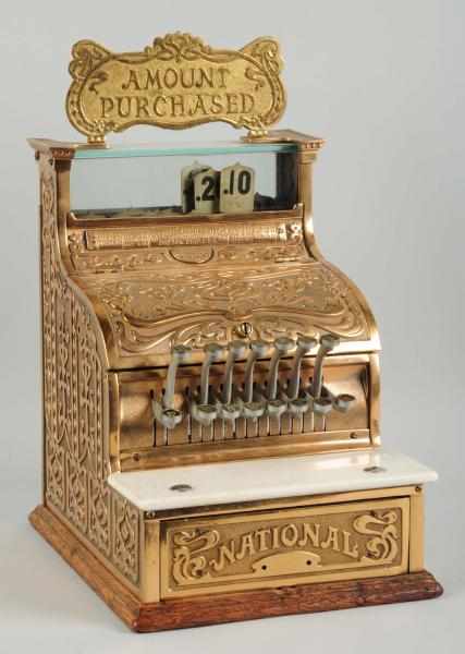 Appraisal: Brass National Cash Register Working Original marquee Condition Excellent Size