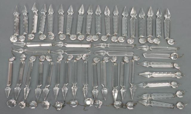 Appraisal: lot Chandelier crystal prisms similar shapes and sizes some chipping