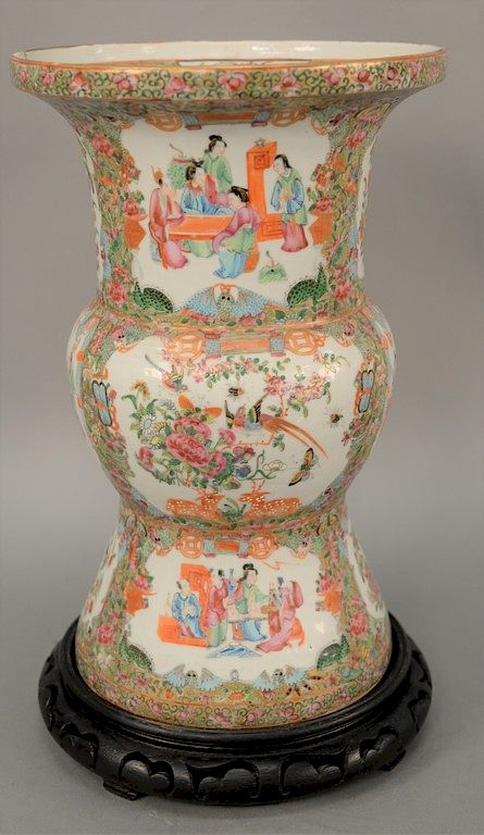 Appraisal: Chinese Rose Medallion vase decorated in genre scene and panels