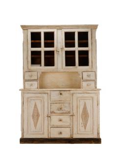 Appraisal: French Provincial Style Buffet Deux Corps Continental likely French early