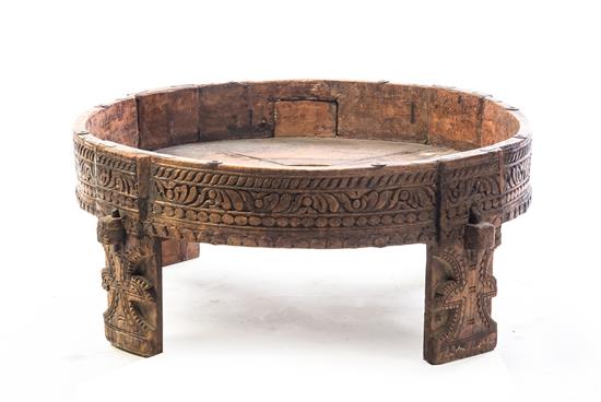 Appraisal: Sale Lot A Carved Hardwood Drum Table having a circular