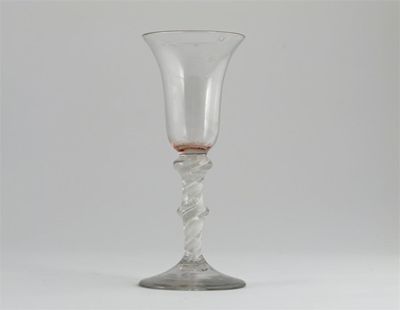 Appraisal: A wine glass the flared bowl raised on a double-knopped