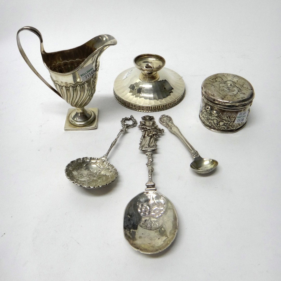 Appraisal: Silver and silver mounted wares comprising a Dutch spoon the